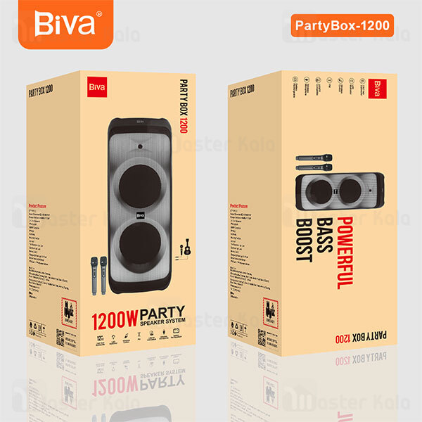 اسپیکر بلوتوث بیوا Biva Party Box 1200 توان 1200 وات رم و فلش خور